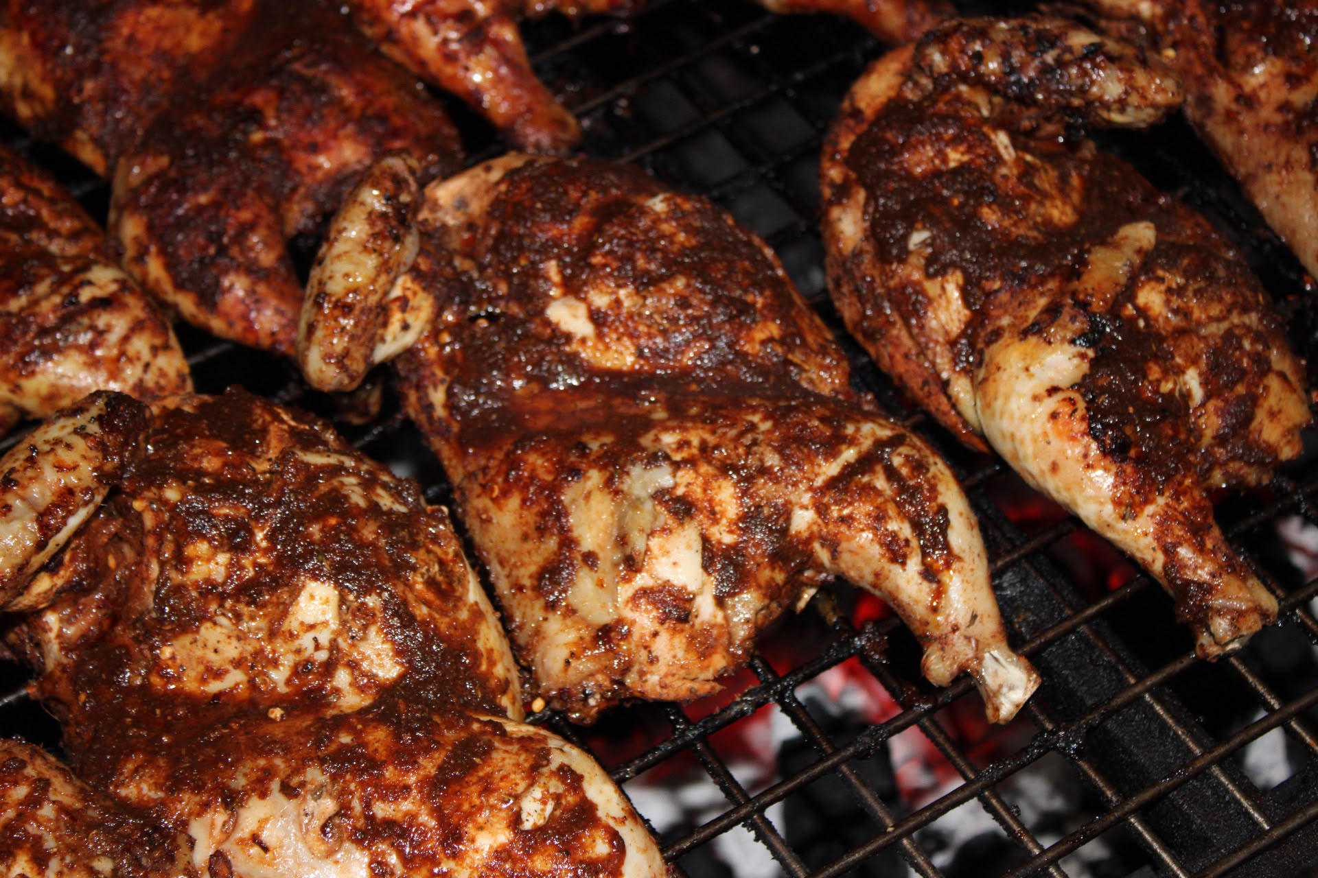 Flame-grilled jerk chicken