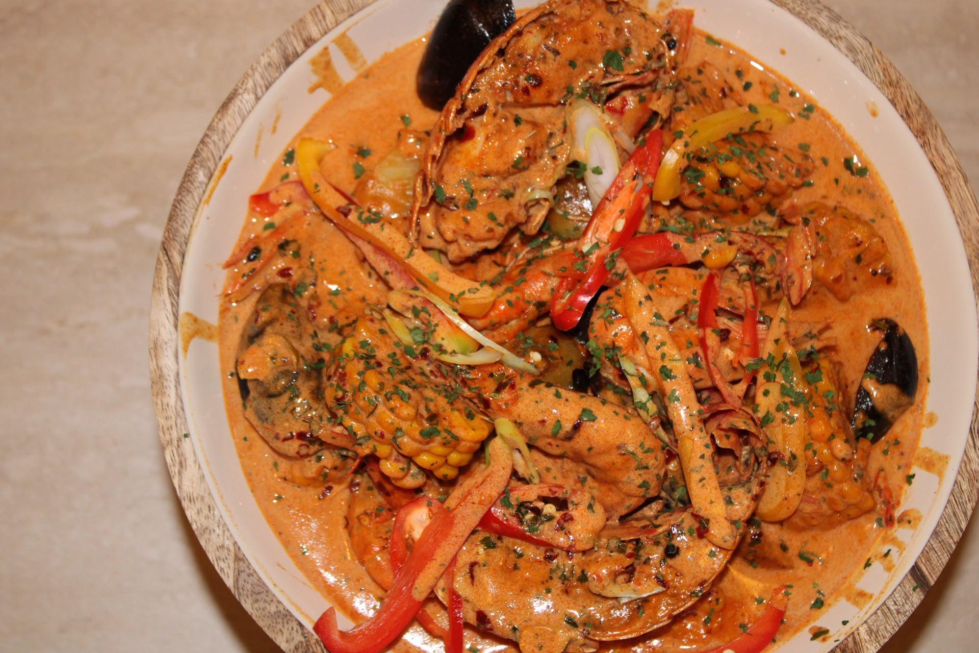Loaded seafood dish