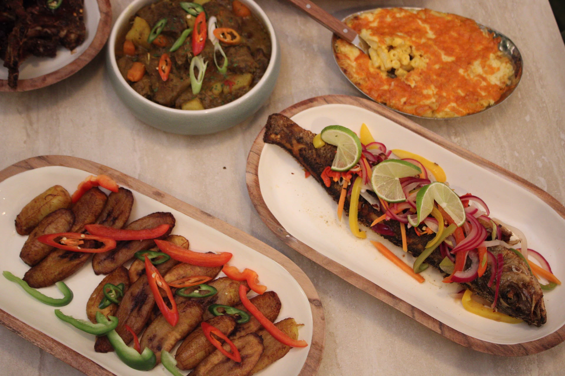 Colourful Jamaican dishes